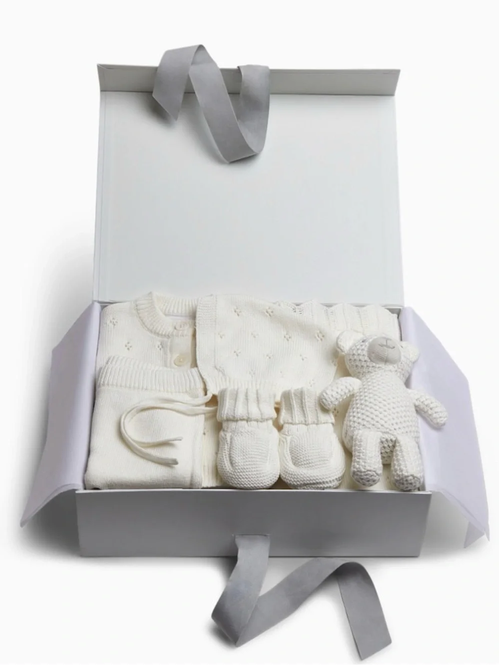 Loomsake Tiny Kind 6-Piece Pointelle Sweater Gift Set 0-3M